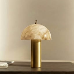 Table Lamp with a Marble Spherical Lampshade