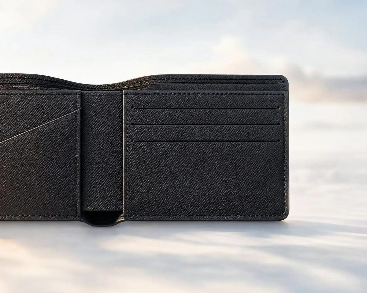 Leather Bifold Wallet · Black