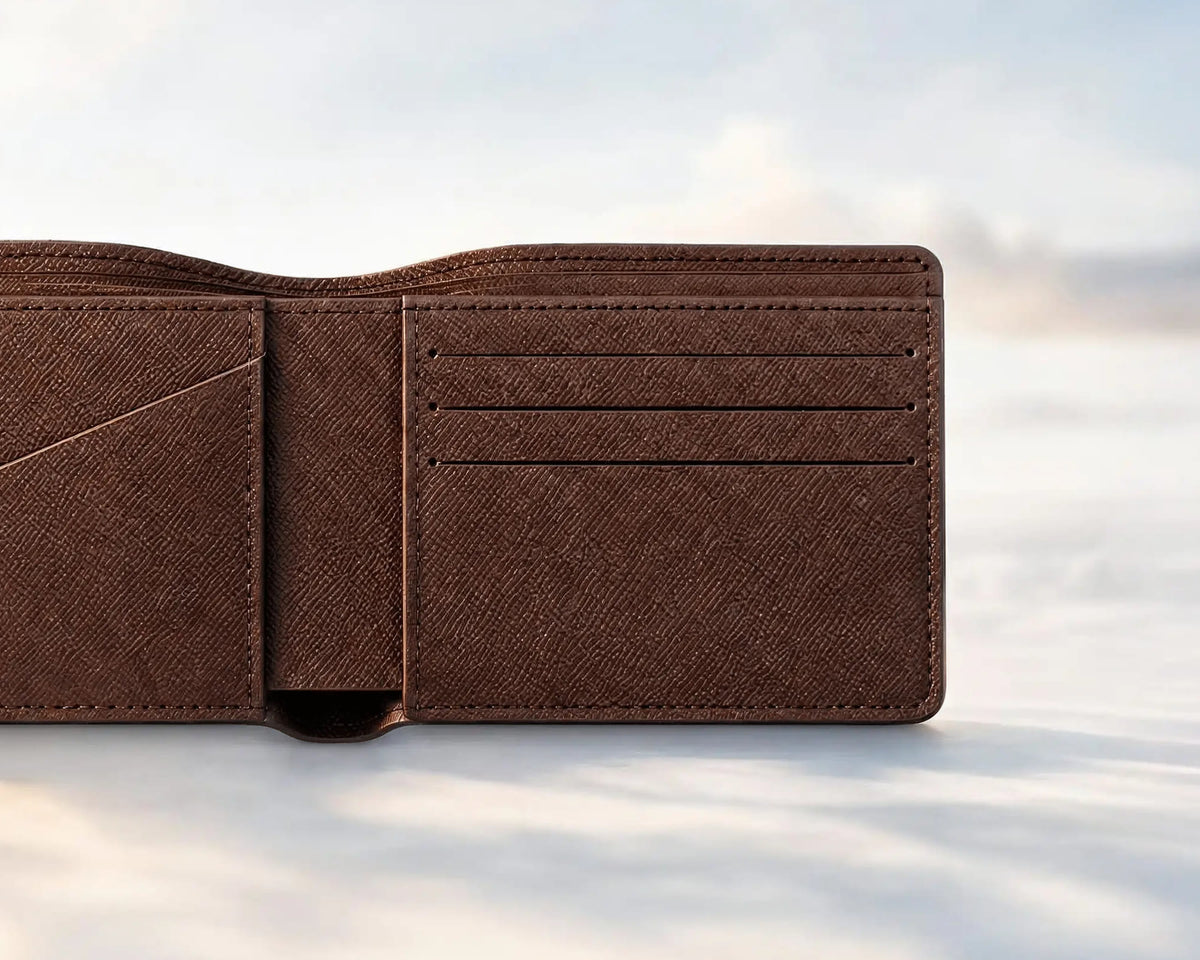 Leather Bifold Wallet · Brown