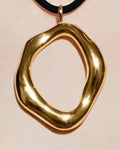 Organic Ring Pendant · Gold, close-up